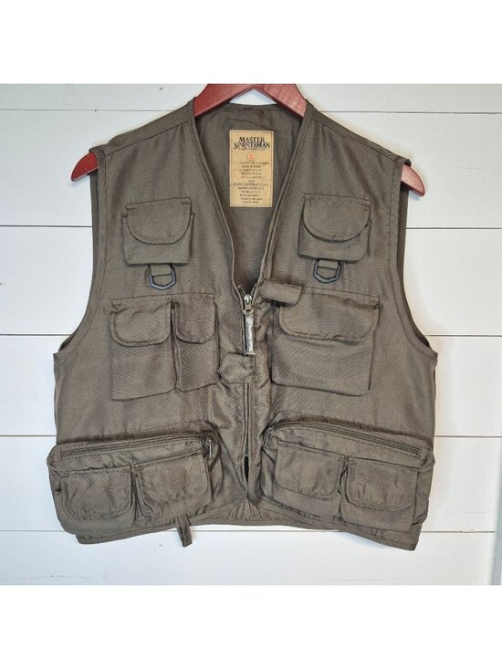 Master Sportsman Other - Master Sportsman Mens Outdoor Fishing Vest Size L With Multiple Pockets & Zipper